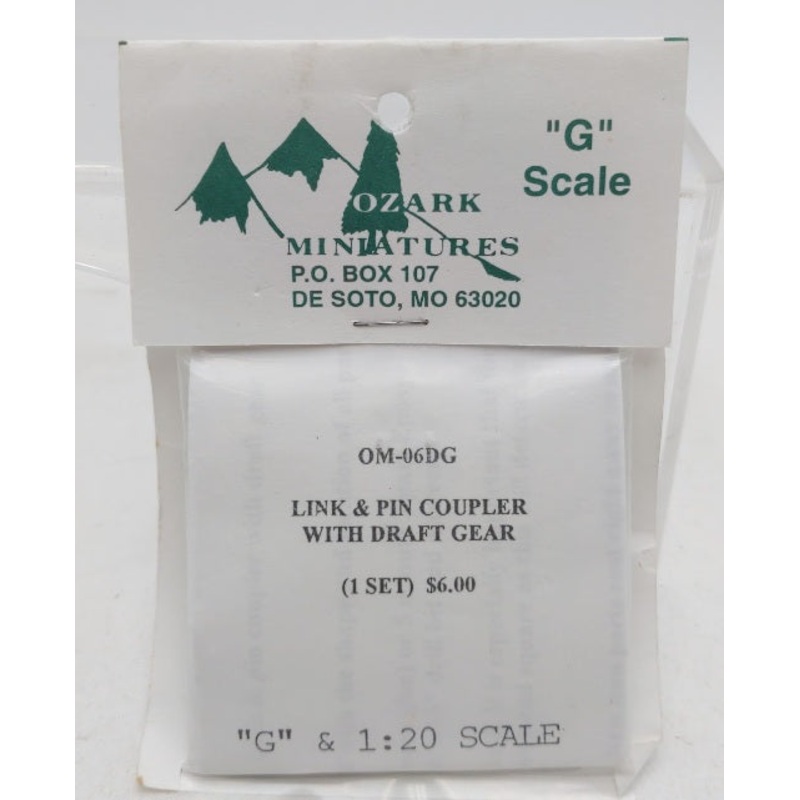 Ozark Miniatures OM-06DG G and 1:20 Scale Link & Pin Coupler W/Draft Gear