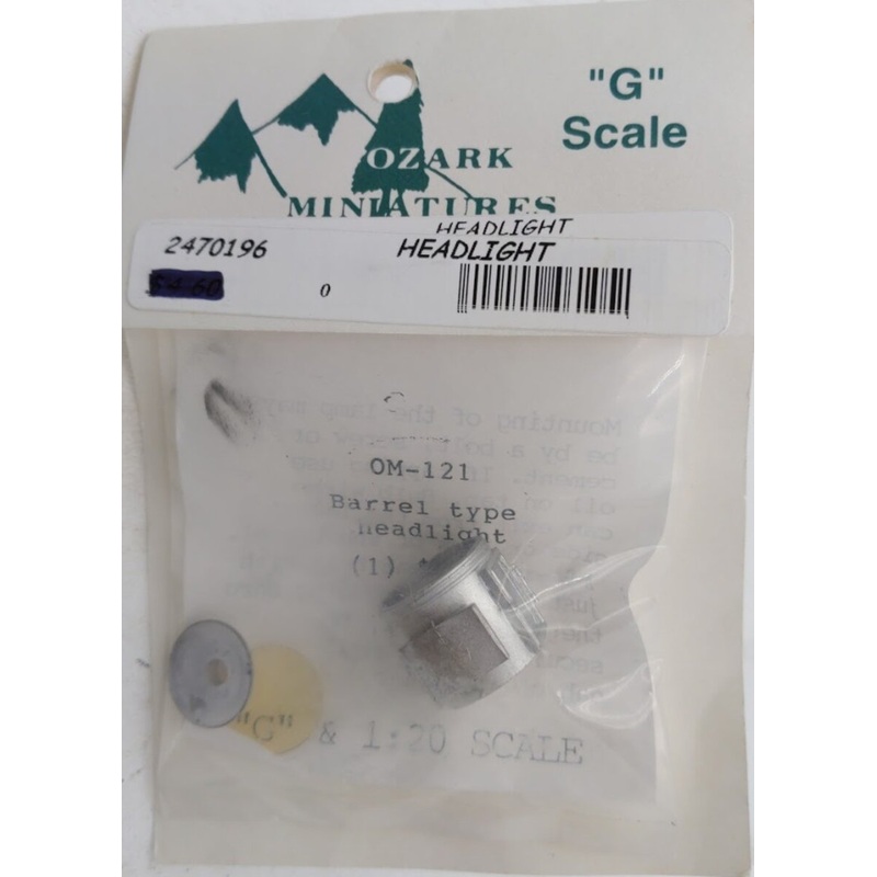 Ozark Miniatures OM-121 G and 1:20 Scale Barrel Type Headlight W/Visor Kit