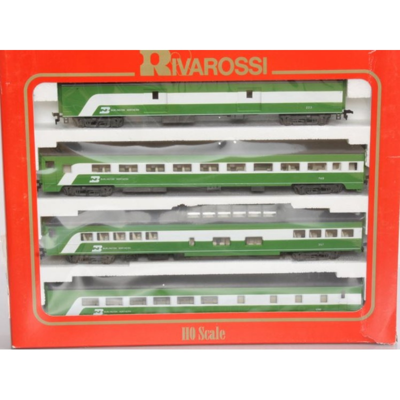 Rivarossi 6948 HO Burlington Northern 1930’s 4-Car Passenger Set (Set A) NIB