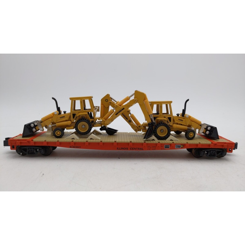 S-Helper 00472 S Scale Illinois Central Flat Car W/ 2 Ford Tractor Loads #923641 EX
