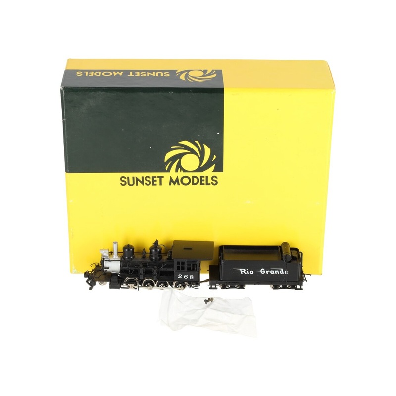 Sunset Models 268 HOn3 Brass D&RGW 2-8-0 C-16 Steam Locomotive & Tender – FP EX/Box