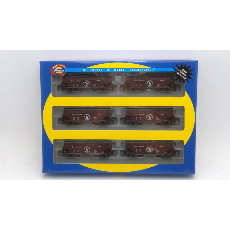 Athearn 70836 HO Scale Great Northern 2 Bay Offset Hopper w/Loads (Pack of 6) NIB