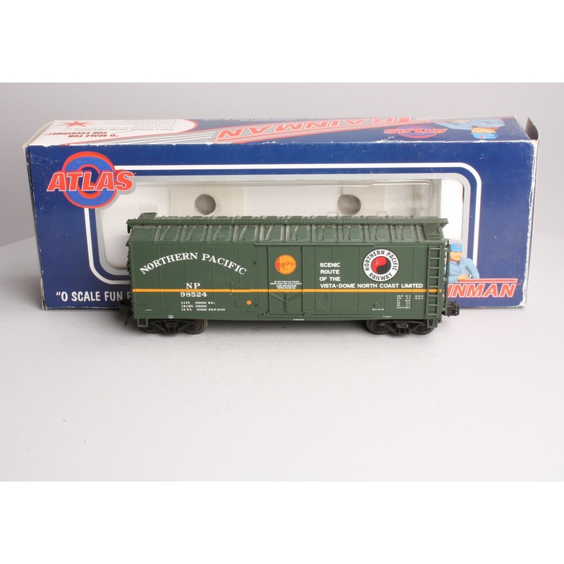 Atlas 0528-2 Northern Pacific 40′ Plug Door Boxcar #98524 – 3 Rail MT/Box