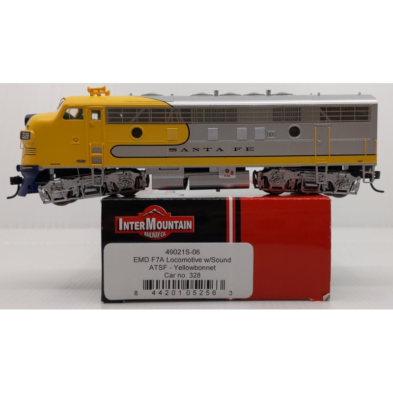 InterMountain 49021S-06 HO Scale ATSF EMD F7A Diesel with Sound #328 LN/Box