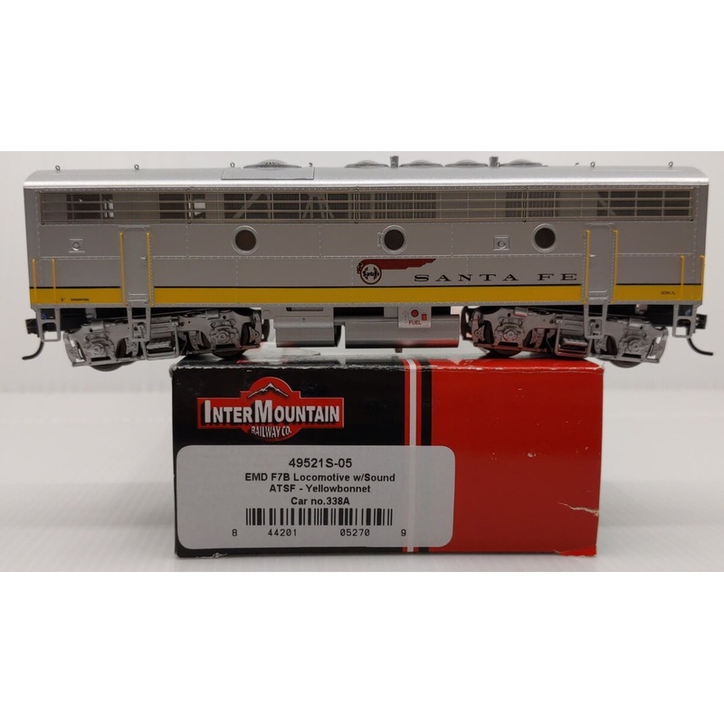InterMountain 49521S-05 HO Scale ATSF EMD F7B Diesel Engine #338A w/ DCC & Snd LN/Box