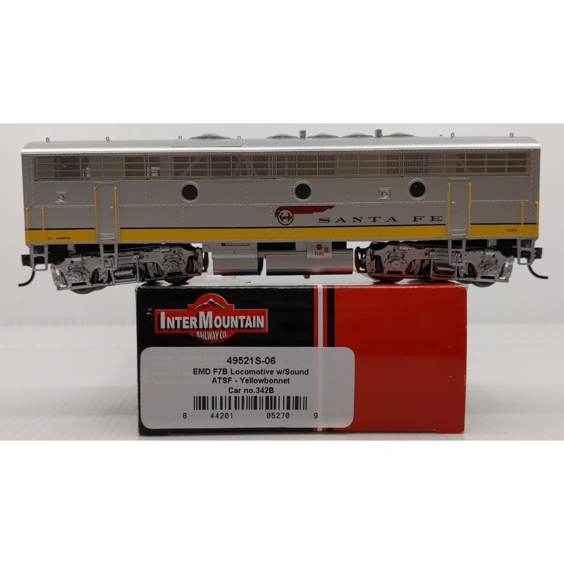 InterMountain 49521S-06 HO Scale ATSF EMD F7B Diesel Engine #342B w/ DCC & Snd LN/Box