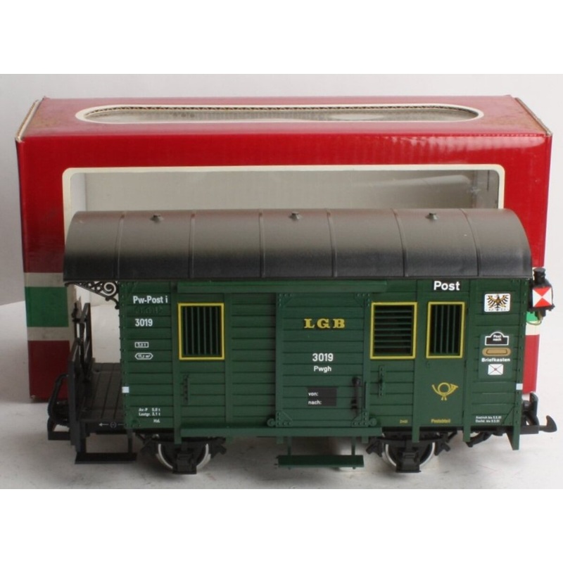 LGB 3019 G Scale Mail Post Car with Lights (Metal Wheels) LN/Box