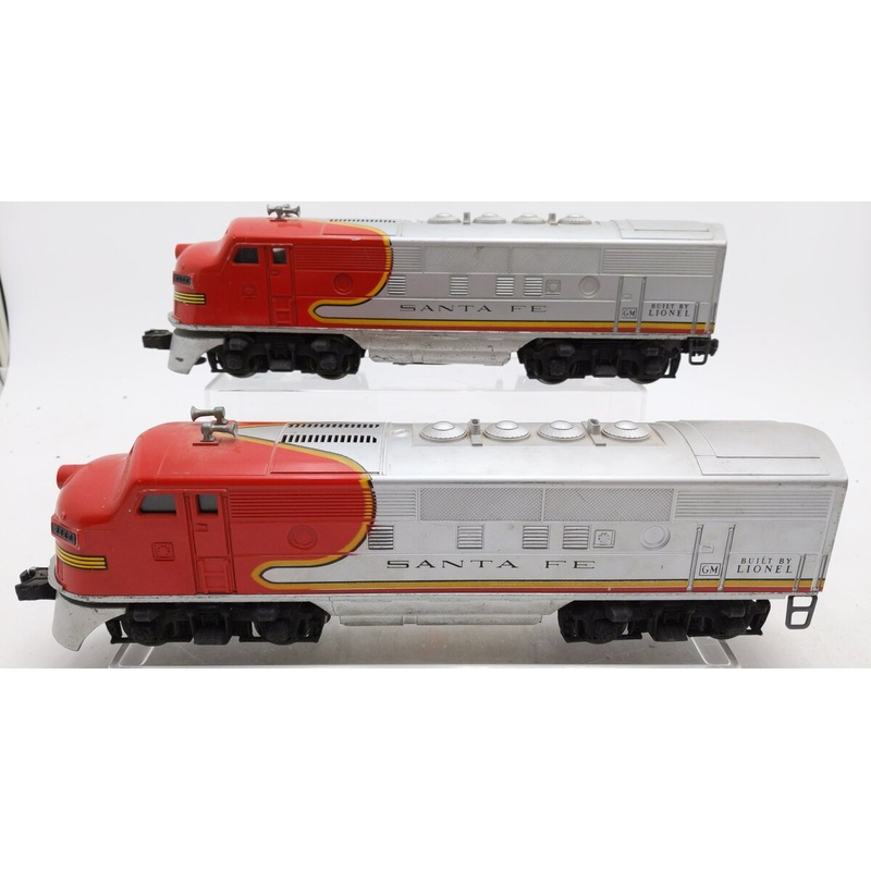 Lionel 2383 Vintage O Santa Fe F-3 AA Diesel Locomotives VG