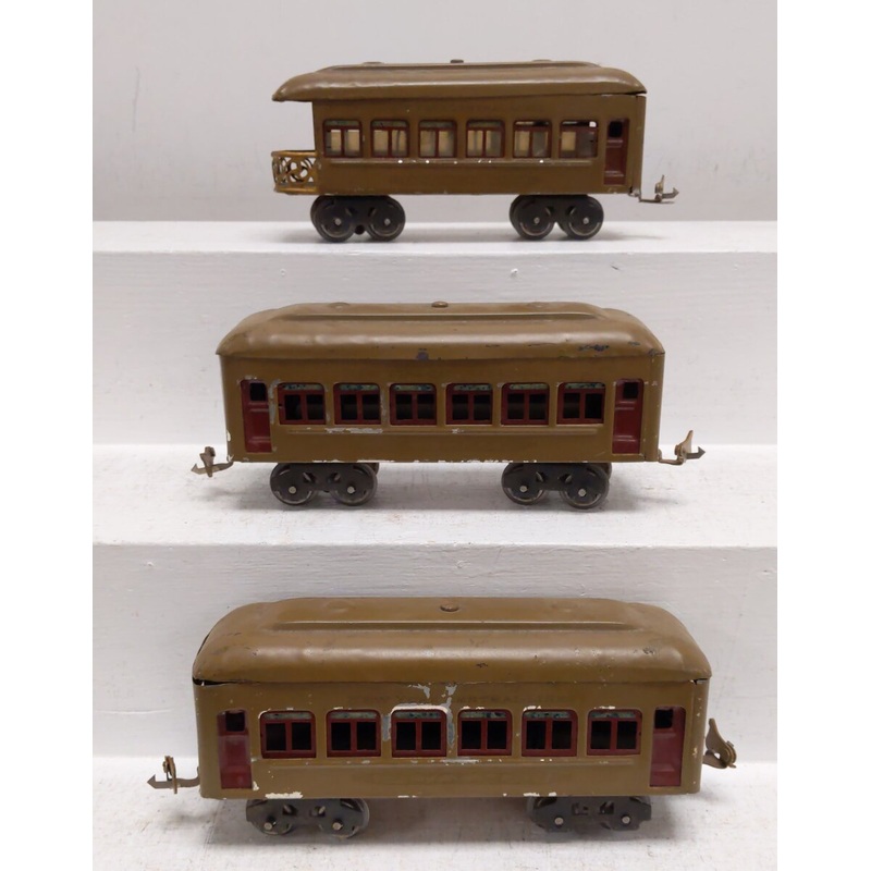 Lionel O Vintage NYC Tinplate Passenger Cars [3] VG