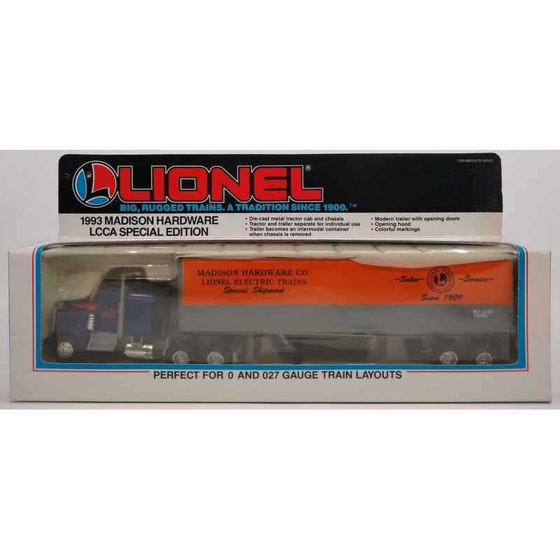 Lionel 6-52025 O Madison Hardware LCCA 1993 Special Edition Tractor & Trailer NIB