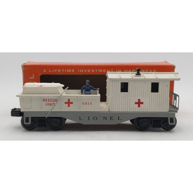 Lionel 6814 Vintage O Gauge Postwar First Aid Medical Caboose with Accessories VG/Box