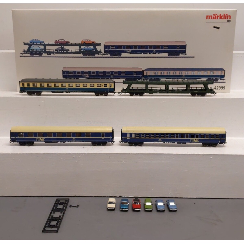 Marklin 42999 HO Scale German Federal Railroad Auto Train Car Set LN/Box