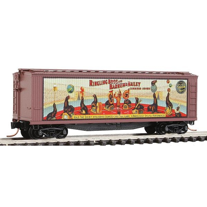 Micro-Trains 04700407 N Scale Ringling Bros 40′ Billboard Wood Reefer Car #7 LN/Box