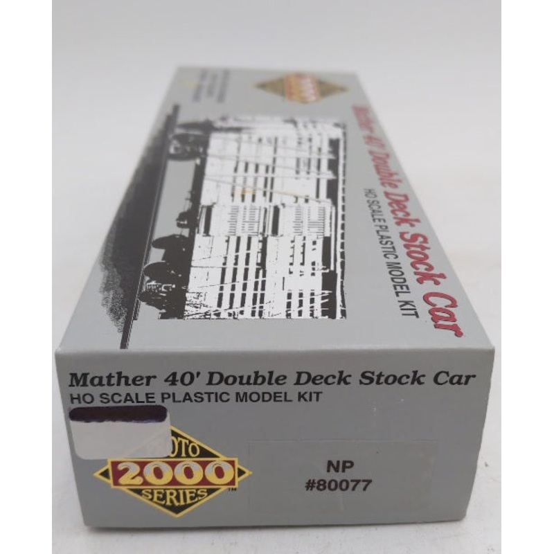 Proto 2000 80077 HO Scale 40′ Mather Double Deck Stock Car Northern Pacific Kit