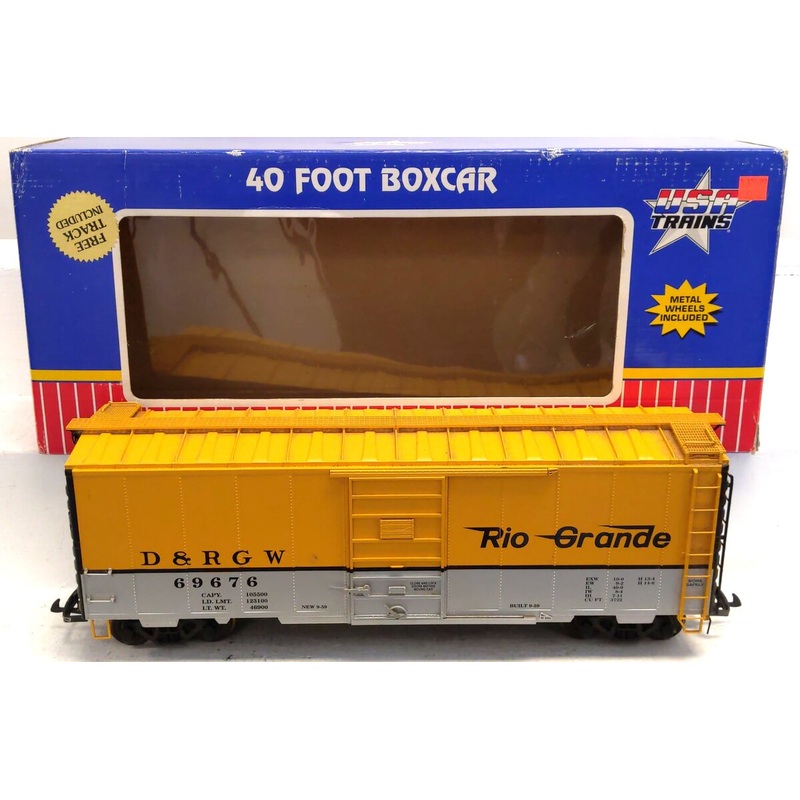 USA Trains R19209A G Rio Grande 40 Ft. PS-1 Steel Box Car – Metal Wheels EX/Box