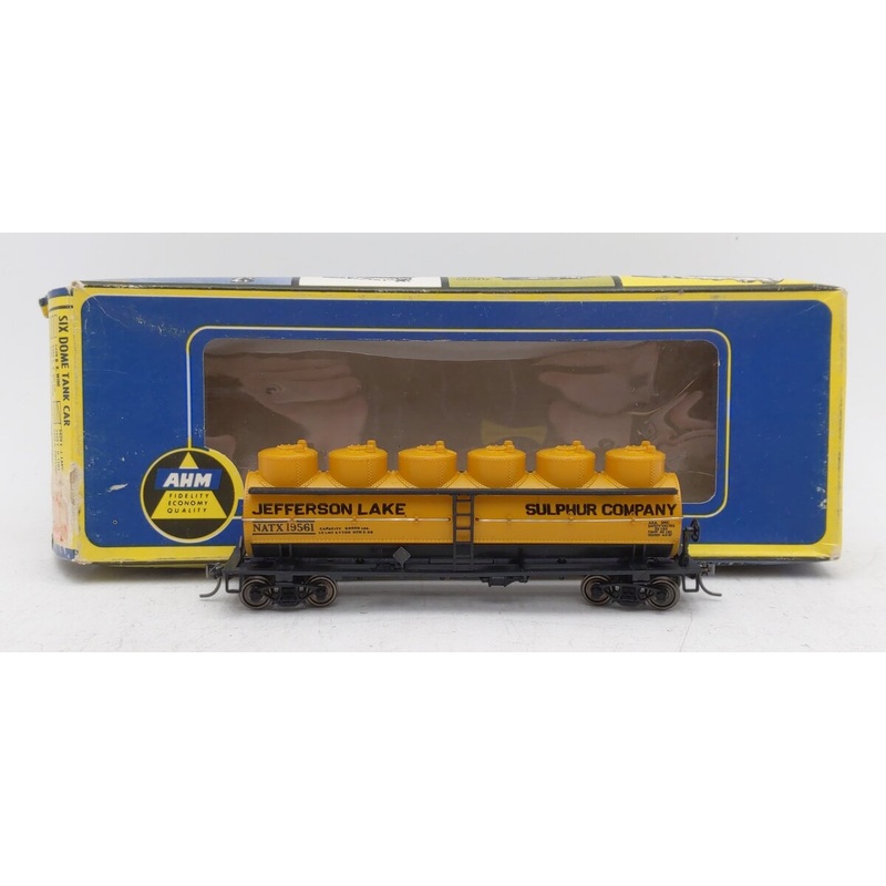 AHM 5429E HO NATX Jefferson Lake Sulphur Company 6-Dome Chemical Tank Car #19561 EX/Box