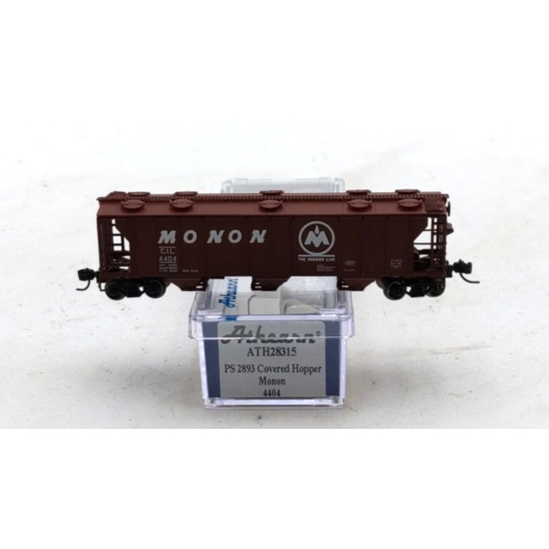 Athearn 28315 N Scale Monon PS-2 2893 3-Bay Covered Hopper Car #4404 NIB