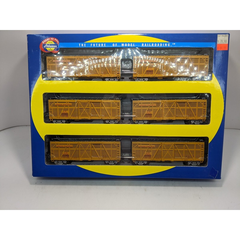 Athearn 73229 HO Scale Union Pacific 40′ Stock Cars (Pack of 6) LN/Box
