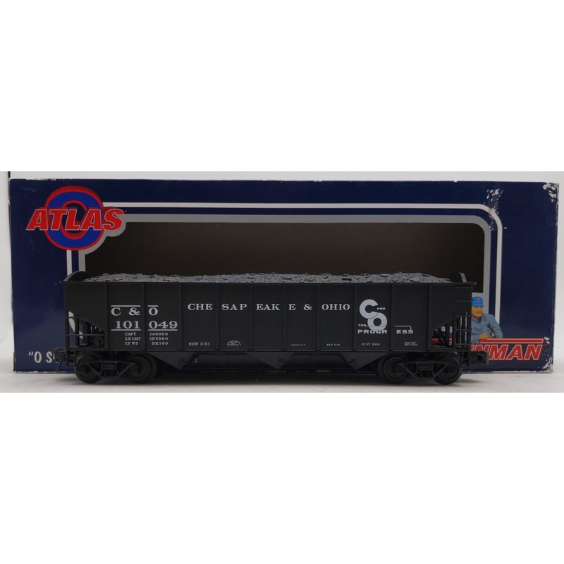 Atlas 902-2 O Gauge Chesapeake & Ohio AAR 3-Bay Hopper Car #101049 (3 Rail) LN/Box
