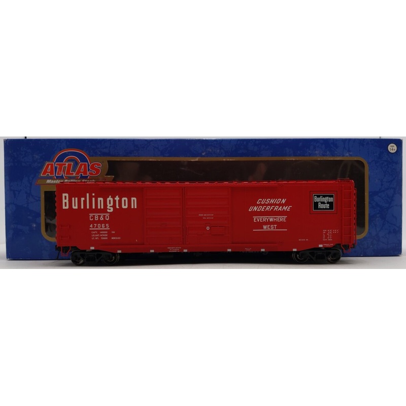 Atlas 9423-2 O Burlington Northern 50′ PS-1 Double Door Box Car #47065 (3 Rail) EX/Box