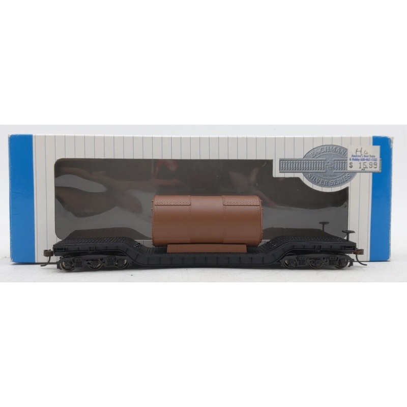 Bachmann 18346 HO 52′ Depressed Center Flat Car w/ Boiler Load LN/Box