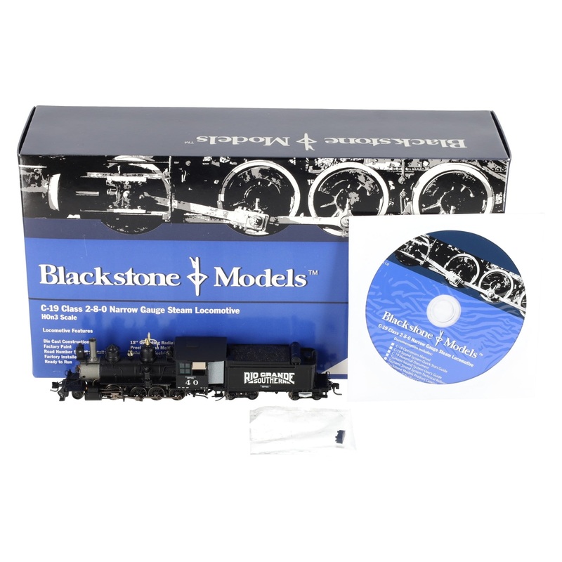 Blackstone Models B310212-S HOn3 RGS C-19 2-8-0 Steam Locomotive w/ Sound #40 NIB