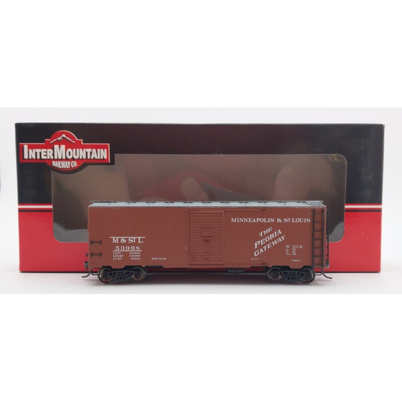 InterMountain 45719-18 HO Scale Minneapolis & St Louis AAR 40′ Boxcar #53998 EX/Box