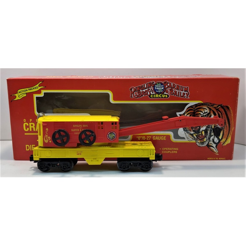 K-Line K6810 O Ringling Bros and Barnum & Bailey Operating Crane Car LN/Box