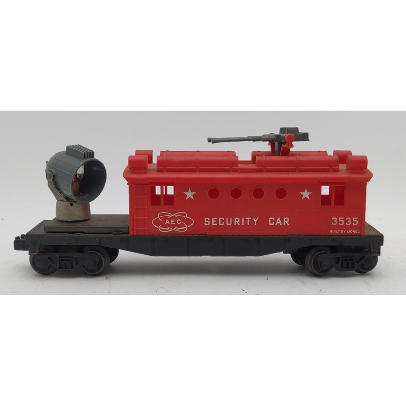 Lionel 3535 Vintage O AEC Security Car with Operating Searchlight VG