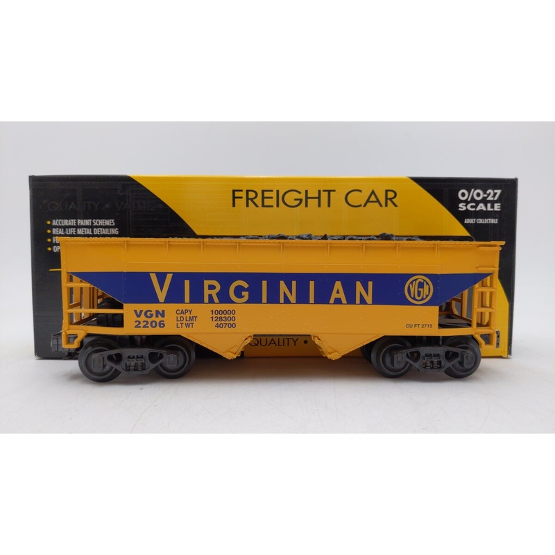 K-Line K621-44623 O Gauge Virginian 2206 Smooth Hopper w/ Coal Load EX/Box