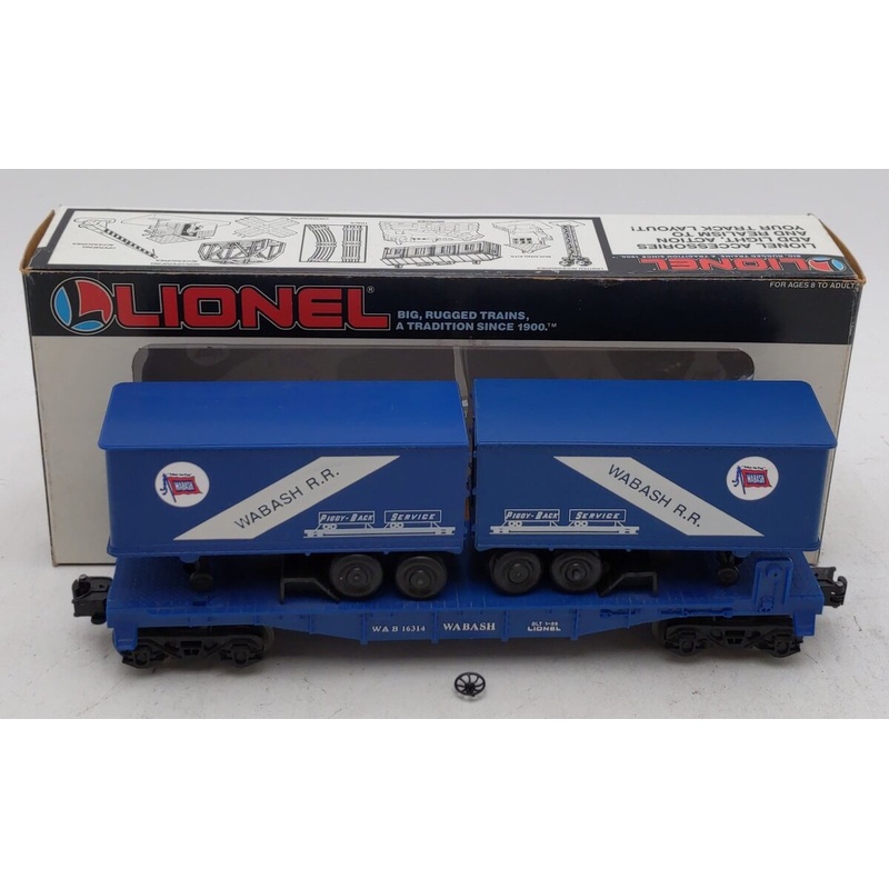 Lionel 6-16314 O Gauge Wabash Flatcar with Wabash Trailers #16314 EX/Box