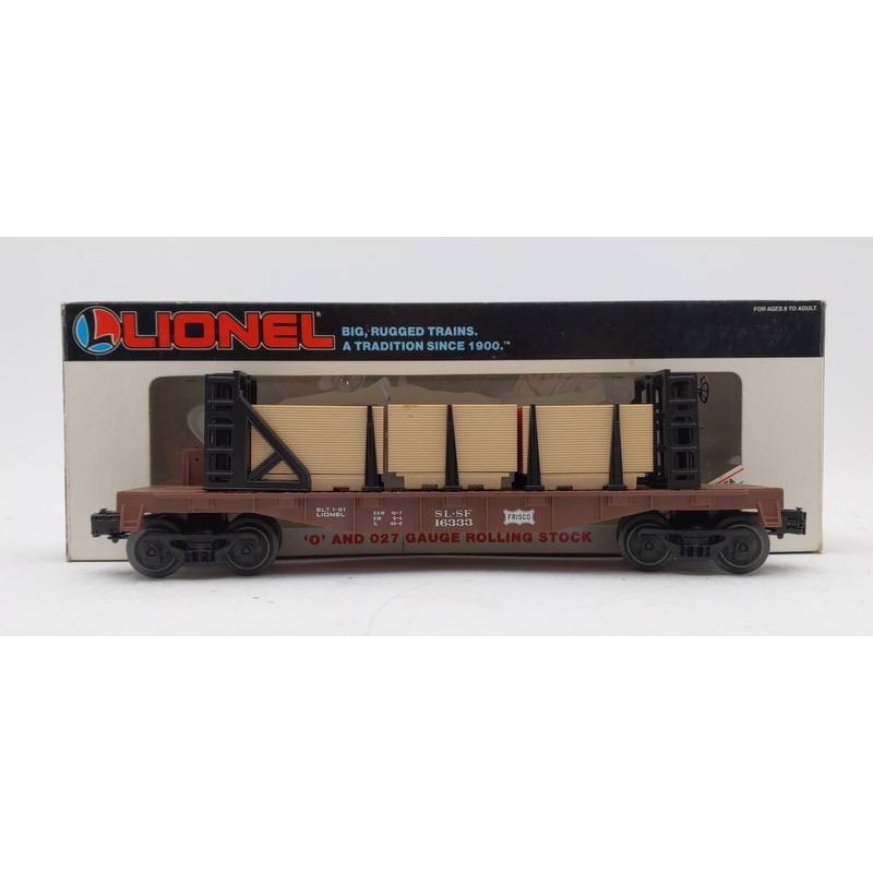 Lionel 6-16333 O Gauge Frisco Bulkhead Flatcar with Wood Load EX/Box