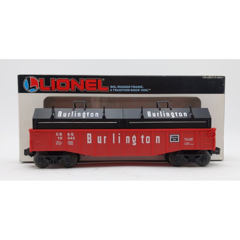 Lionel 6-16343 O Gauge Burlington Gondola w/Coil Covers EX/Box