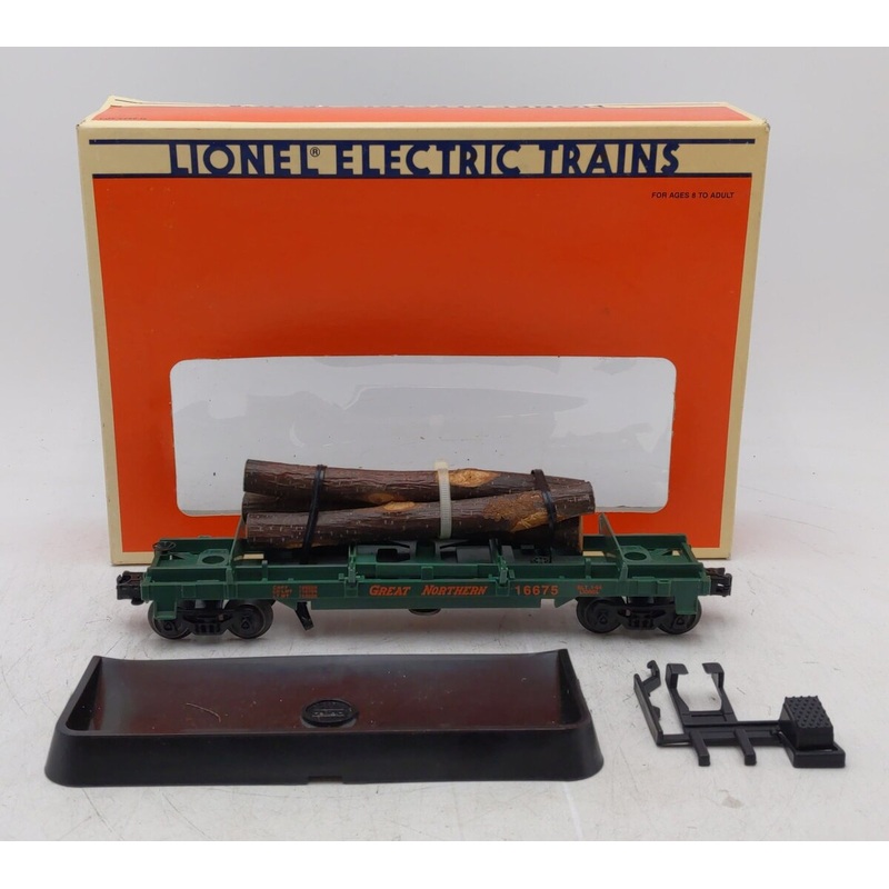 Lionel 6-16675 Great Northern Operating Log Dump Car VG/Box