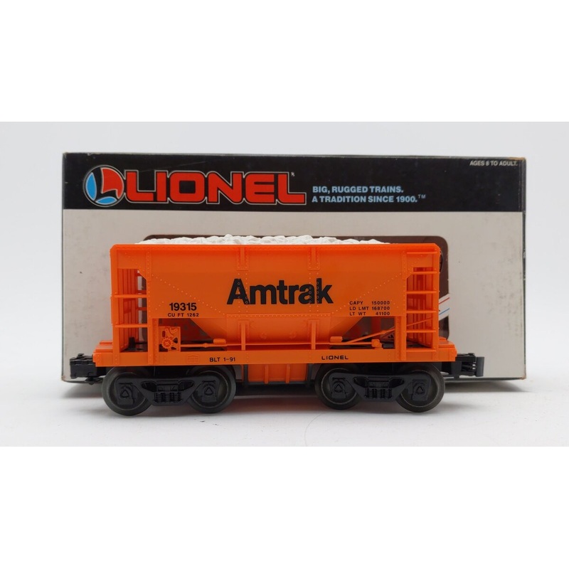 Lionel 6-19315 O Gauge Amtrak Ore Car w/ Ore Load VG/Box