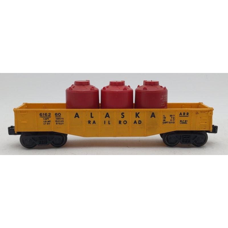 Lionel 6162-60 Vintage O Alaska Gondola with Canisters VG