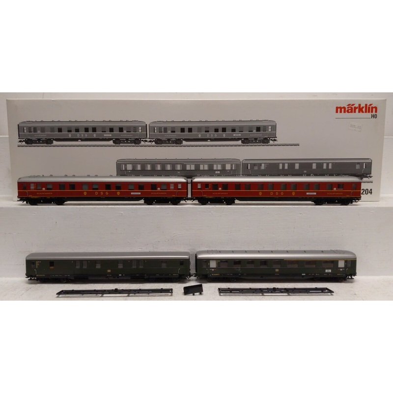 Marklin 43204 HO German Federal Railroad DB NightTrain 4-Car Set EX/Box