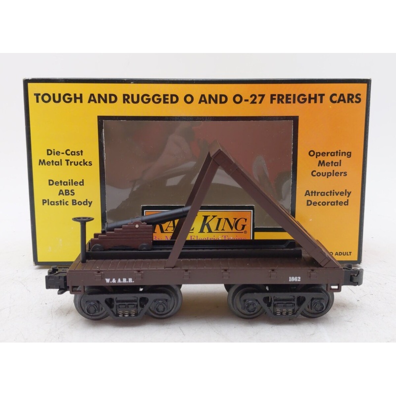 MTH 30-7635 O Western & Atlantic Railroad 19th Century Flatcar w/Cannon #1862 EX/Box