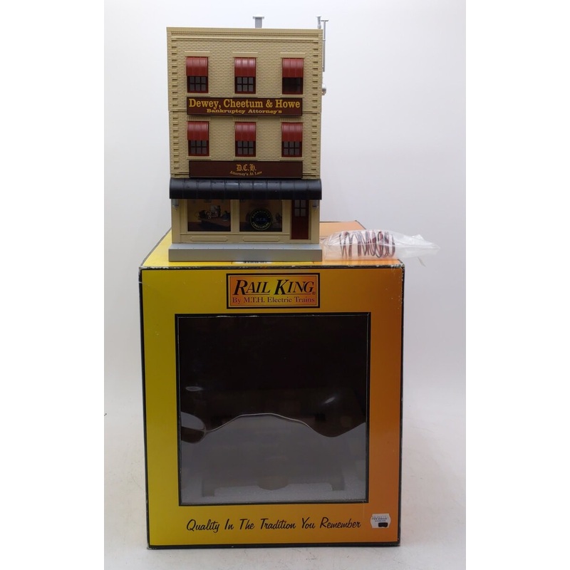 MTH 30-90154 Dewey, Cheetum and Howe 3-Story City Factory W/Blinking Sign LN/Box