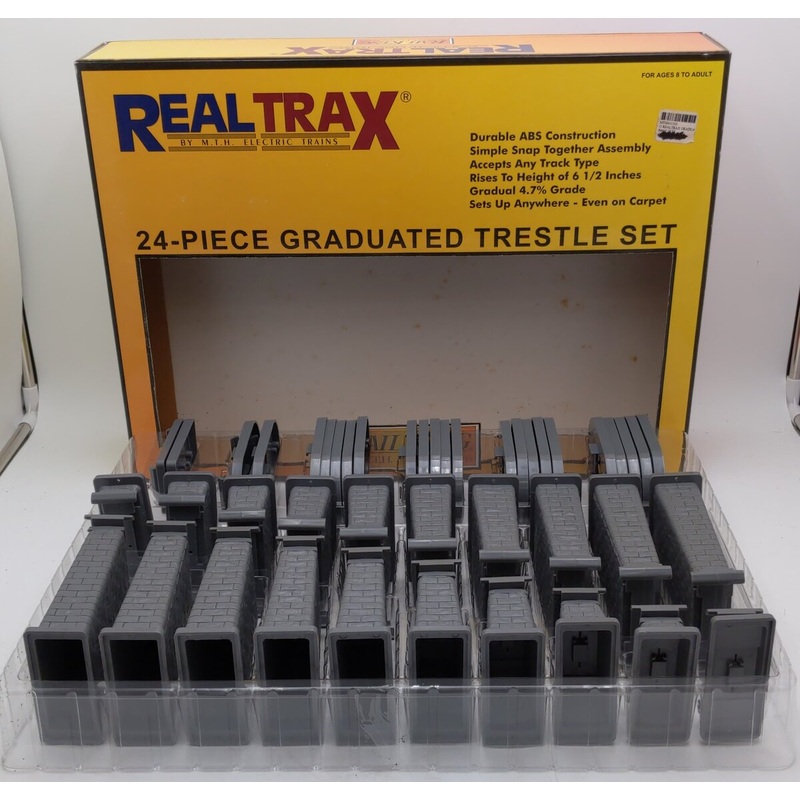 MTH 40-1033 O RealTrax – 24-Piece Graduated Trestle System Set EX/Box