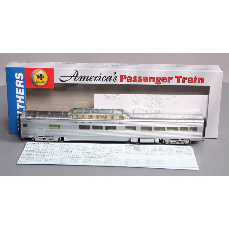 Walthers 932-9726 HO Scale Santa Fe Super Chief [Plated] P-S Pleasure Dome Pass LN/Box