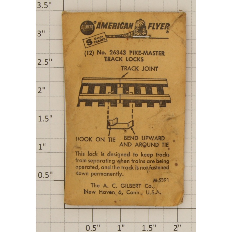 American Flyer 26343 Pike-Master Track Locks (Envelope of 12)