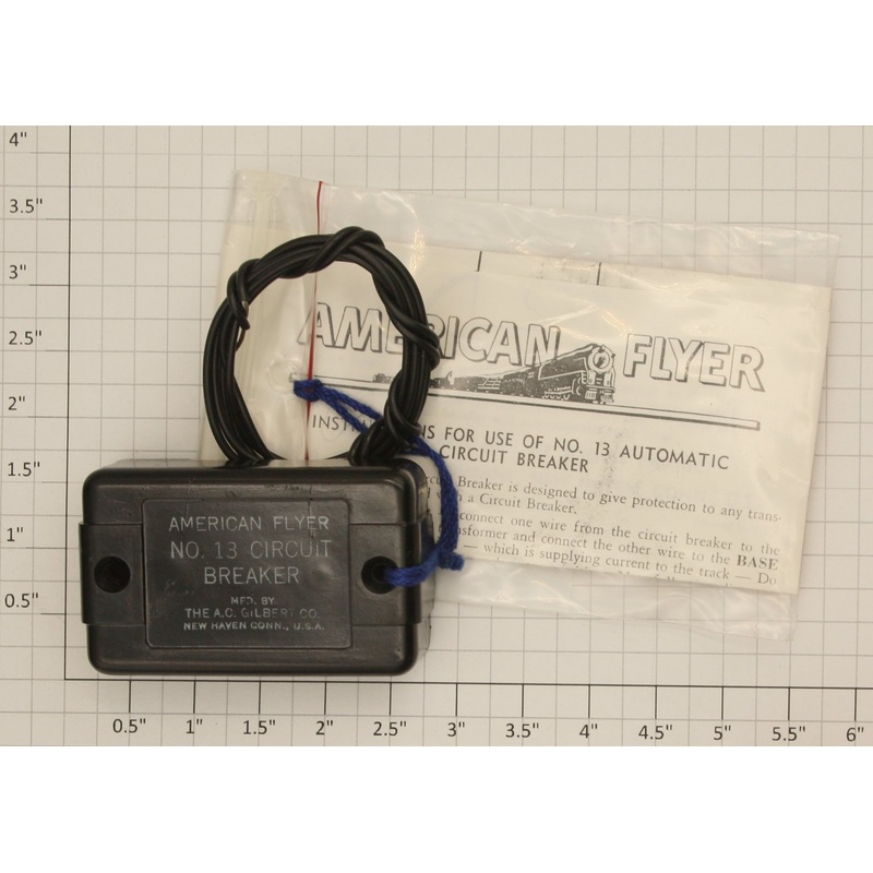 American Flyer PA9181 S Gauge Black No. 13 Circuit Breaker with Wire and Screws