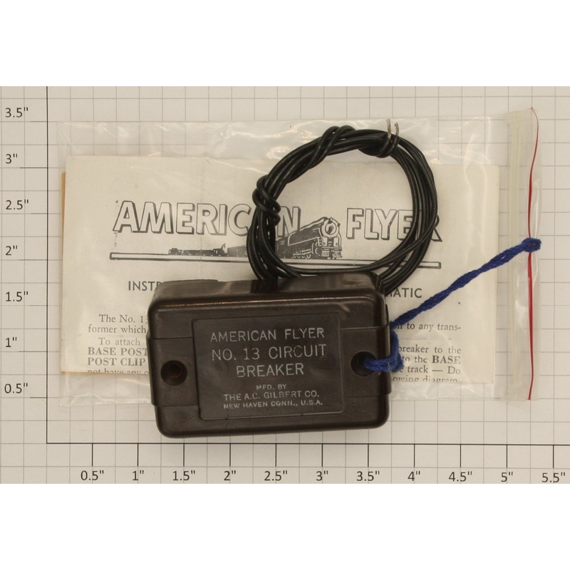 American Flyer PA9181 S Gauge Brown No. 13 Circuit Breaker with Wire and Screws