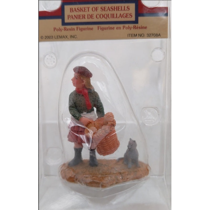 Lemax 32708A Basket of Seashells Polyresin Figure Village Accessory