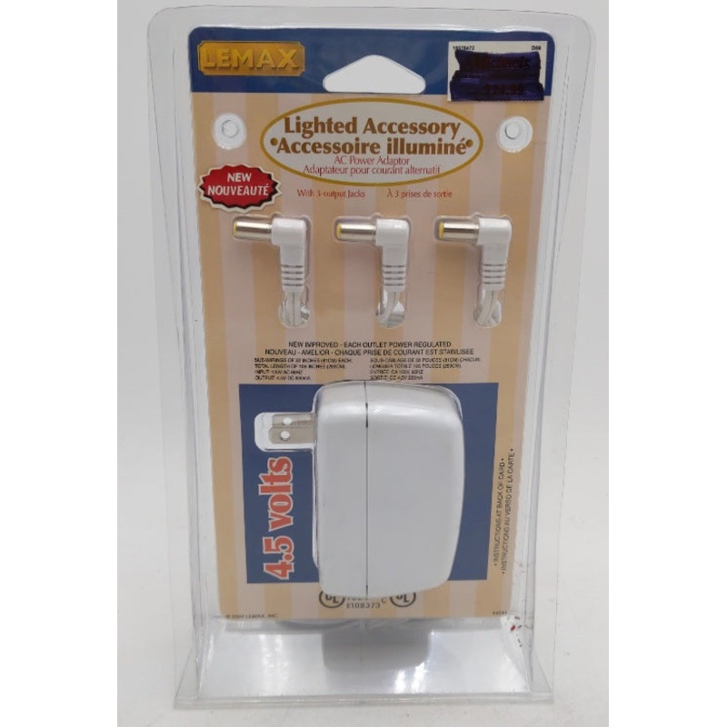 Lemax 44241 Lighted Accessory 4.5V AC Power Adaptor w/ 3 Outputs Jacks