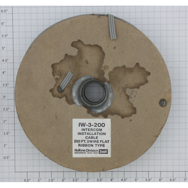Nu-Tone 2040 200 Ft. Spool #22 Gauge 3-Conductor Gray Flat Intercom Wire