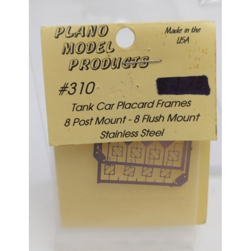 Plano Model Products 310 Tank Car Placard Frames Stainless Steel (Pack of 8)