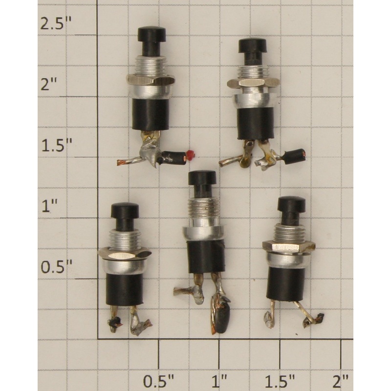 Radio Shack 275-1547B-1 Black Momentary SPST N.O. Push Button Switch (Bag of 5)