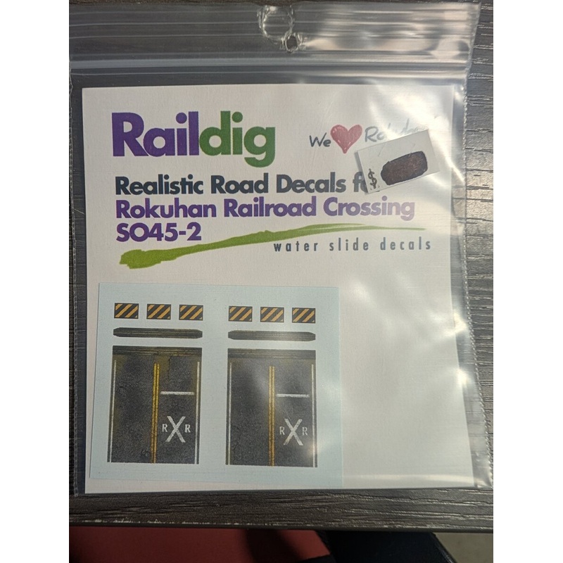 Rokuhan S045-2 Z Scale Raildig Road Water Slide Decals For Railroad Crossing